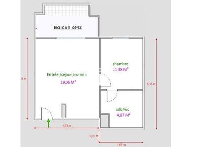 Appartement - 35 m² - 2 pièces