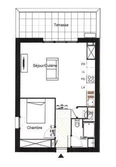 Appartement - 45 m² - 2 pièces