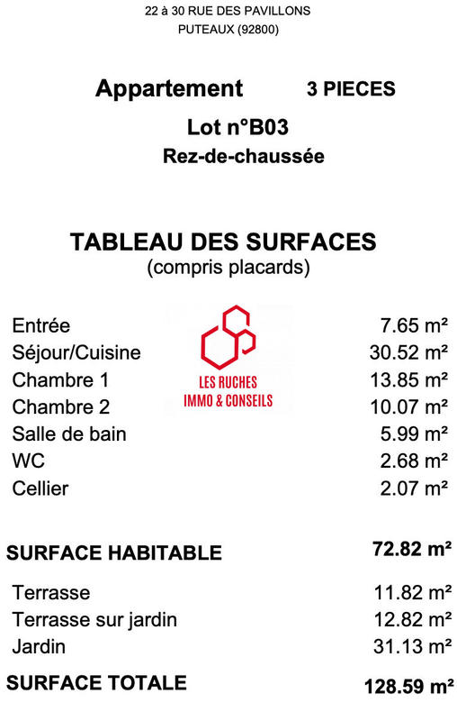 Appartement - 73 m² - 3 pièces