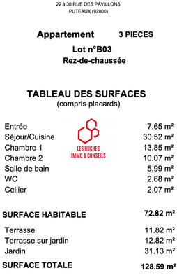 Appartement - 73 m² - 3 pièces