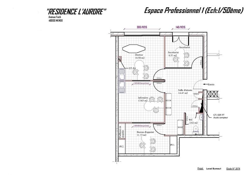 Bureau - 66 m² - 5 pièces
