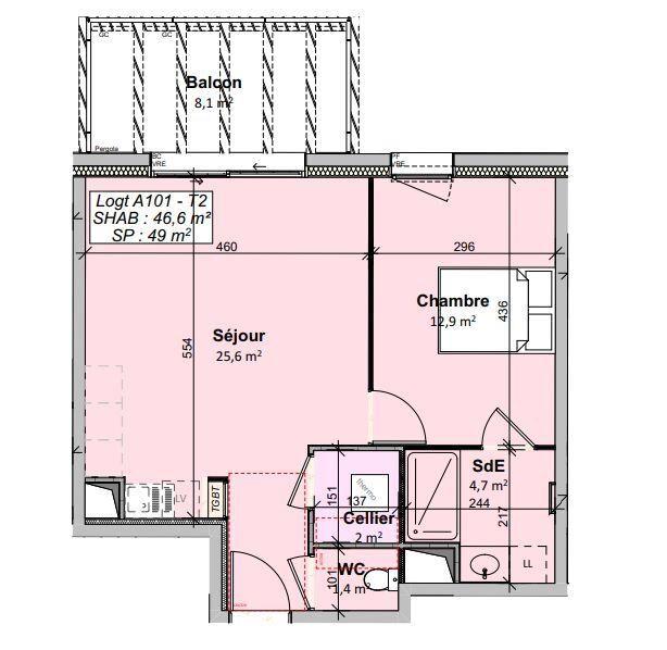 Appartement - 47 m² - 2 pièces
