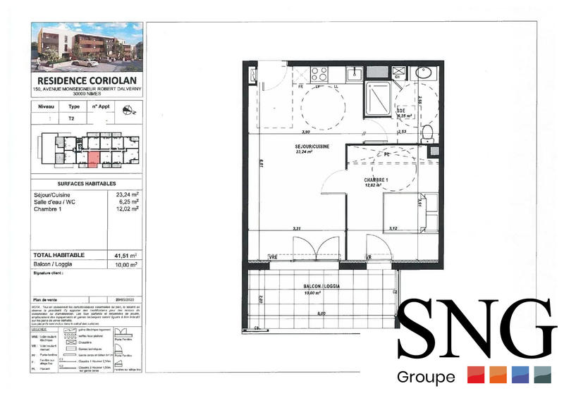 Appartement - 42 m² - 2 pièces
