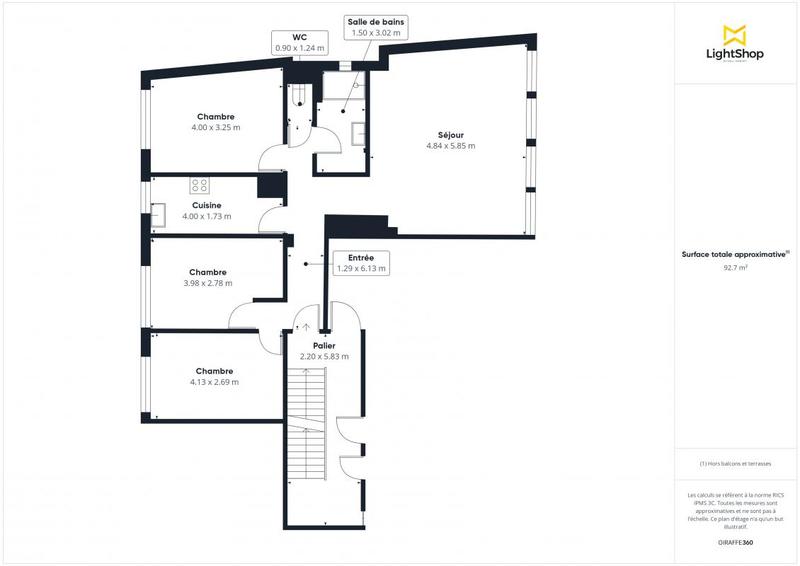 Appartement - 90 m² - 4 pièces