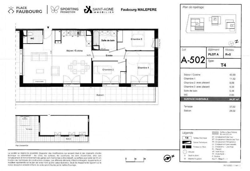 Appartement - 84 m² - 4 pièces