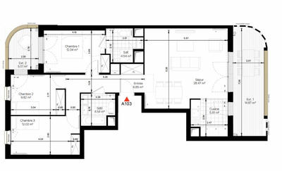 Appartement - 86 m² - 4 pièces