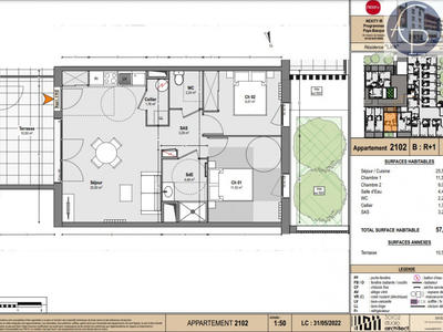 Appartement - 58 m² - 3 pièces