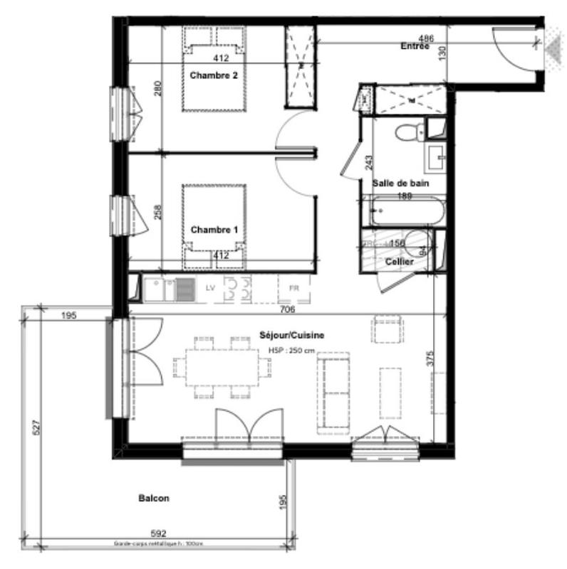 Appartement - 66 m² - 3 pièces