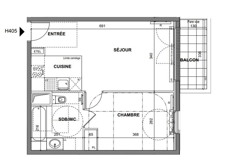 Appartement - 41 m² - 2 pièces