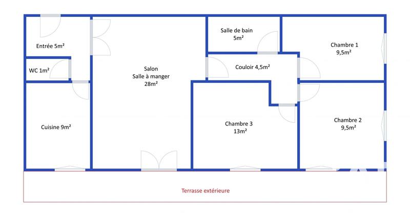 Appartement - 84 m² - 4 pièces