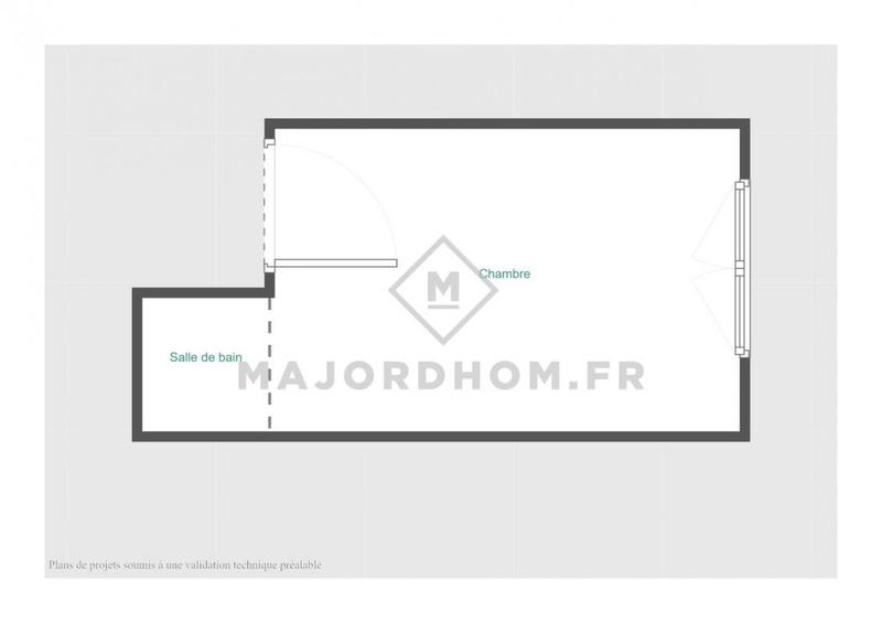 Studio - 14 m² - 1 pièce