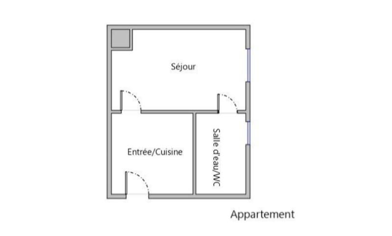 Appartement - 17 m² - 1 pièce