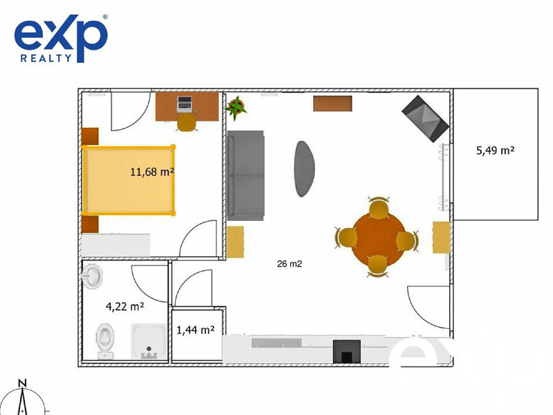 Appartement - 44 m² - 2 pièces