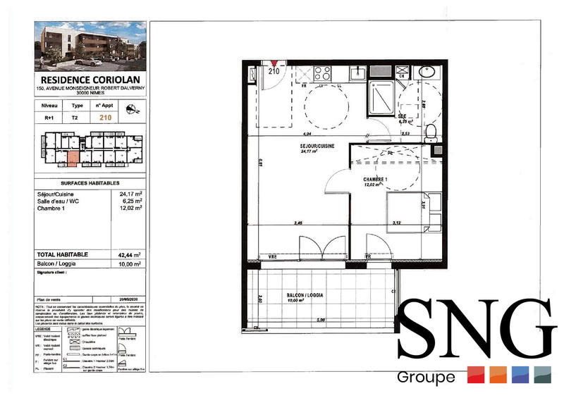 Appartement - 42 m² - 2 pièces