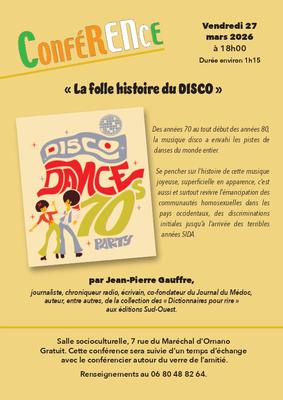 Conférence &quot;La folle histoire du Disco&quot; par Jean-Pierre Gauffre