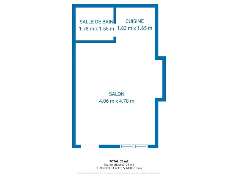 Studio - 24 m² - 1 pièce