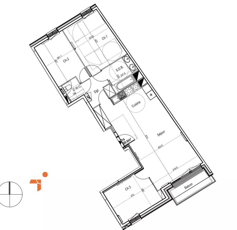 Appartement - 82 m² - 4 pièces