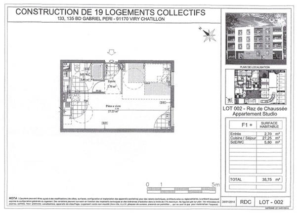 Appartement - 36 m² - 1 pièce