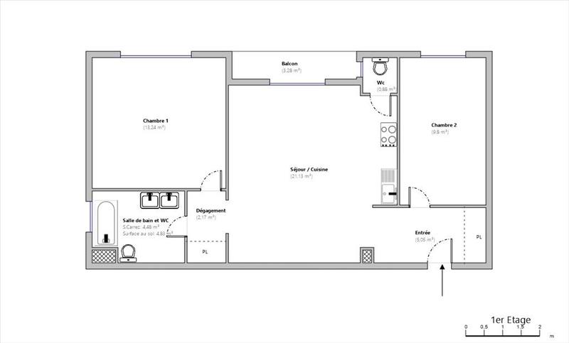 Appartement - 57 m² - 3 pièces
