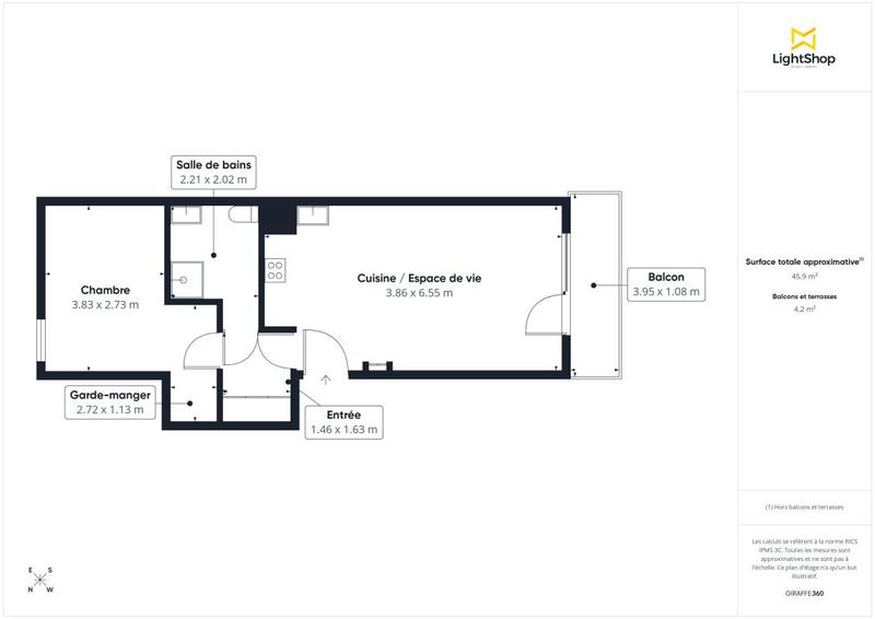 Appartement - 52 m² - 2 pièces