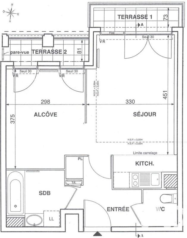 Appartement - 40 m² - 2 pièces