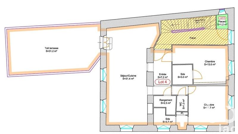 Appartement - 76 m² - 3 pièces