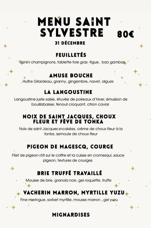 Menu de la St Sylvestre