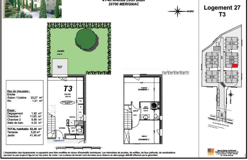 Appartement - 53 m² - 3 pièces