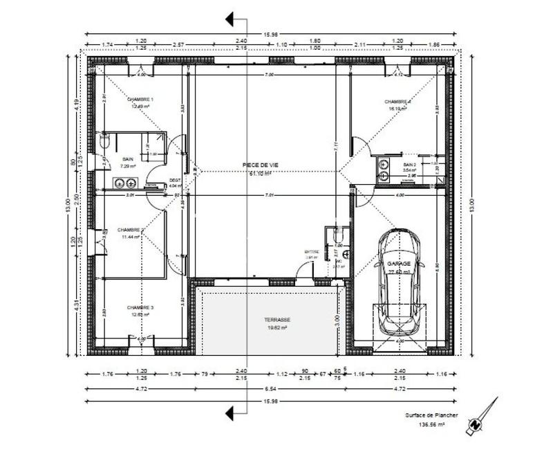 Maison - 136 m² - 6 pièces