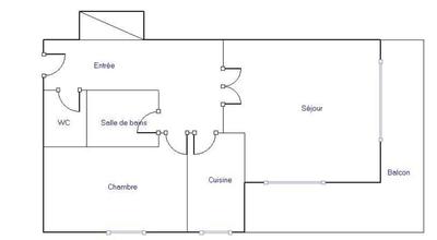 Appartement - 49 m² - 2 pièces