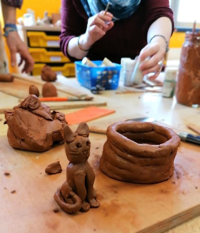 Les artistes à l'atelier