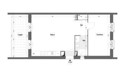 Appartement - 44 m² - 2 pièces