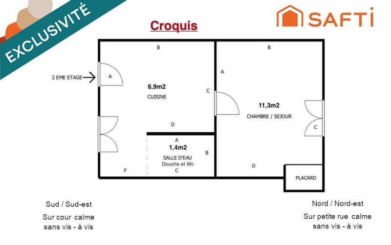 Appartement - 20 m² - 1 pièce