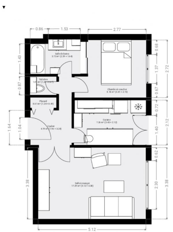 Appartement - 44 m² - 2 pièces