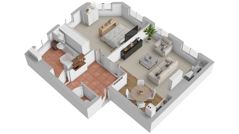 Appartement - 55 m² - 2 pièces