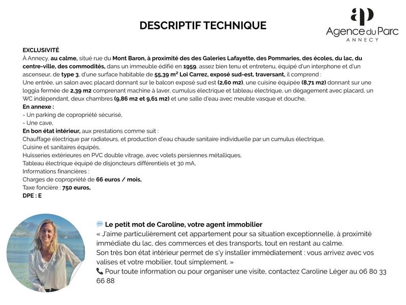 Appartement - 55 m² - 3 pièces