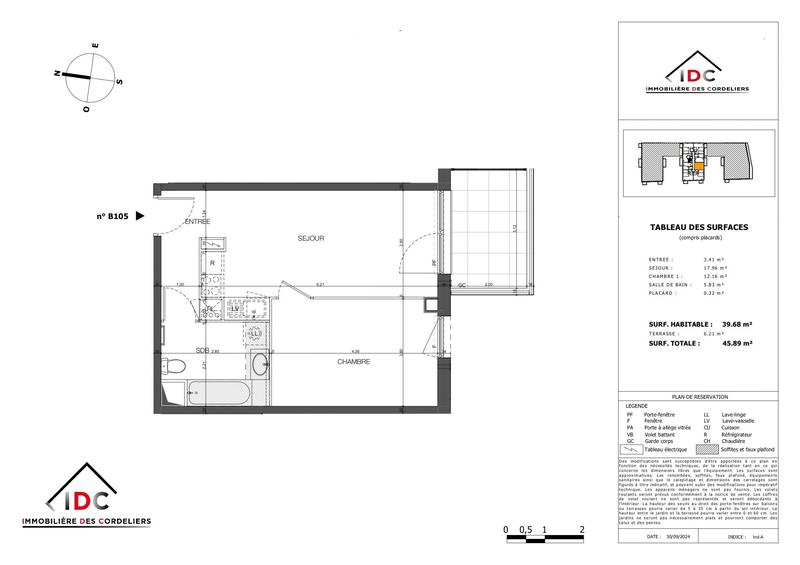 Appartement - 40 m² - 2 pièces