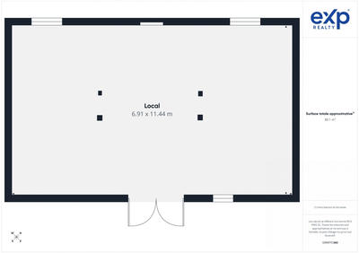 Local d'activités - 80 m² - 1 pièce