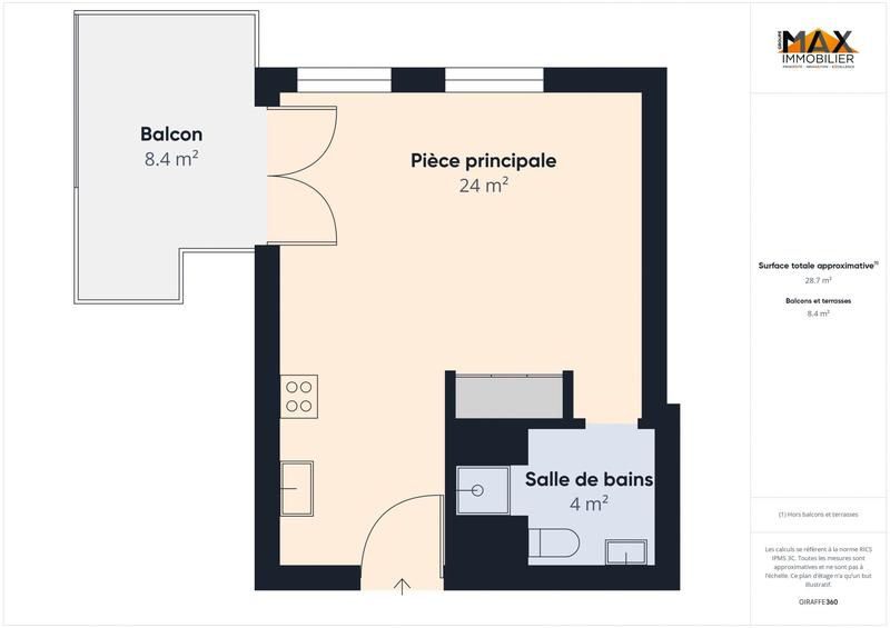 Appartement - 29 m² - 1 pièce
