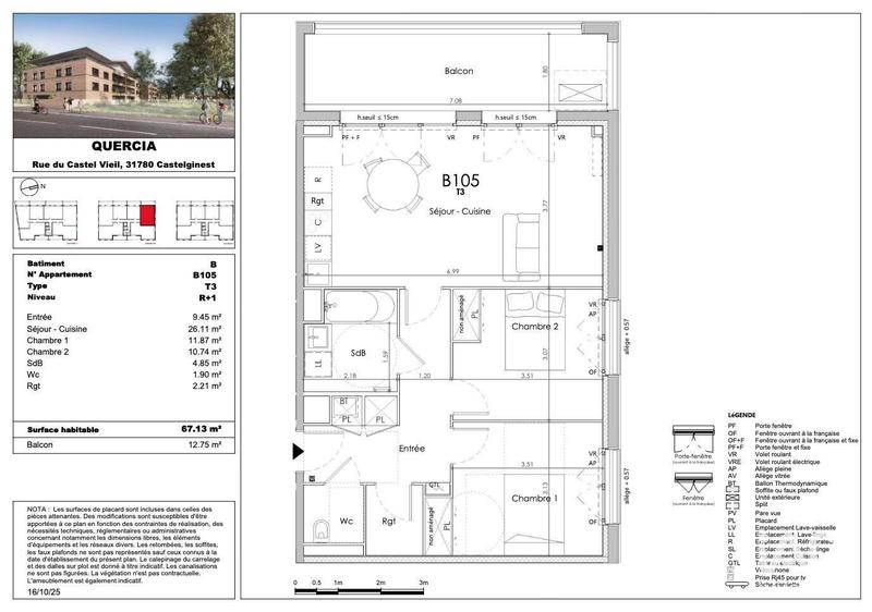 Appartement - 67 m² - 3 pièces