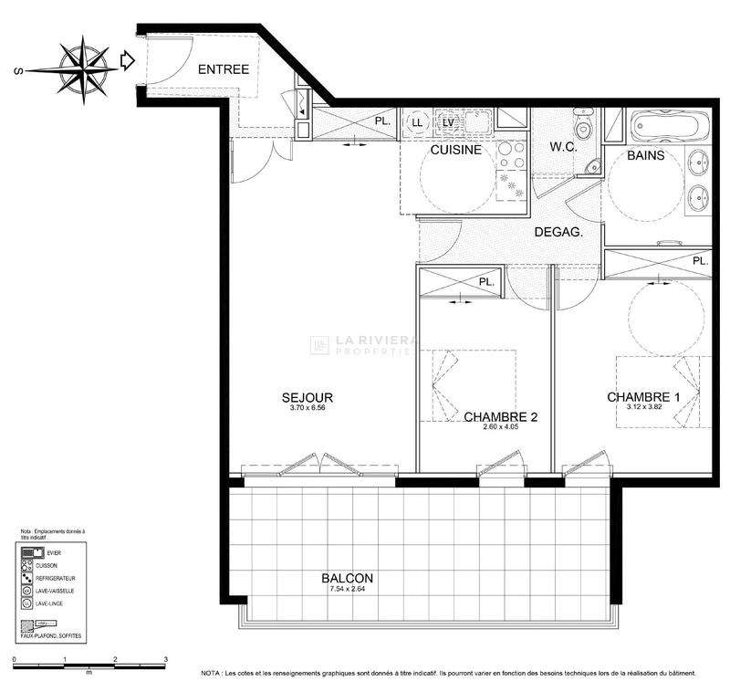 Appartement - 70 m² - 3 pièces
