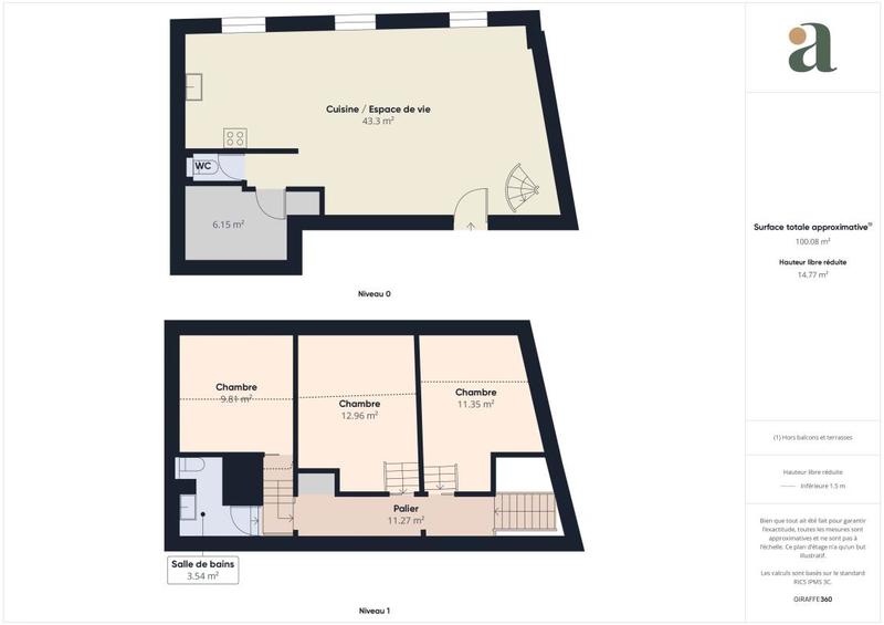 Duplex - 71 m² - 4 pièces