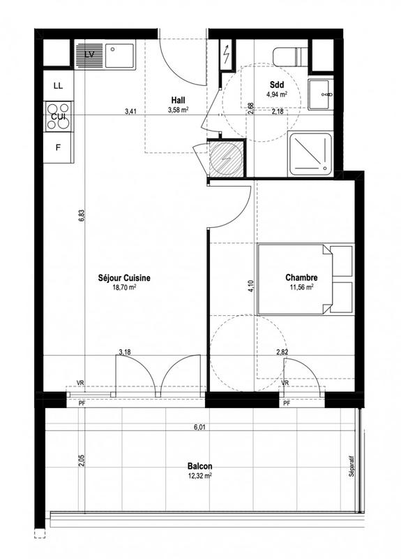 Appartement - 40 m² - 2 pièces