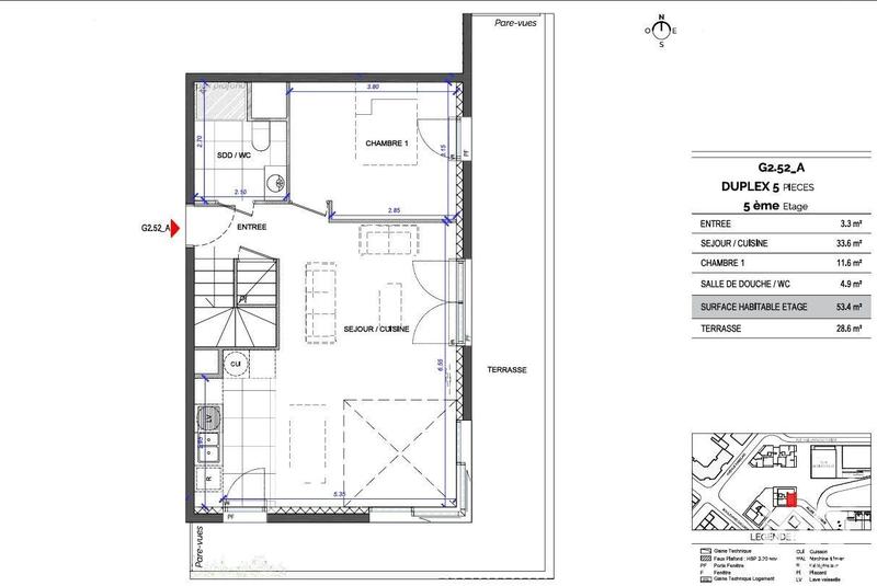 Duplex - 105 m² - 5 pièces