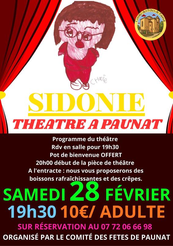 Soirée théâtre : Sidonie