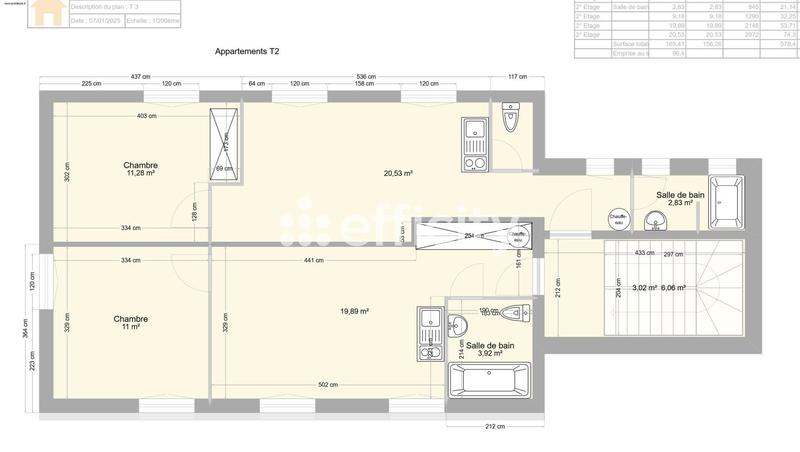 Appartement - 34 m² - 2 pièces