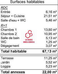 Appartement - 67 m² - 3 pièces