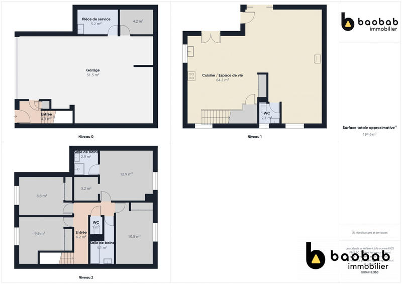 Maison contemporaine - 124 m² - 5 pièces
