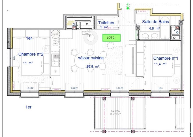 Appartement - 55 m² - 3 pièces