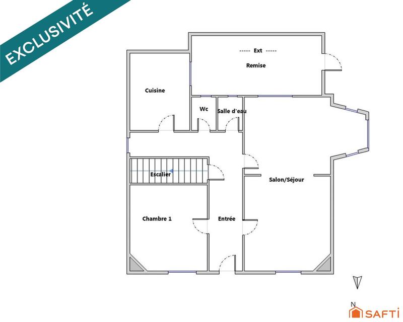 Maison de ville - 87 m² - 6 pièces